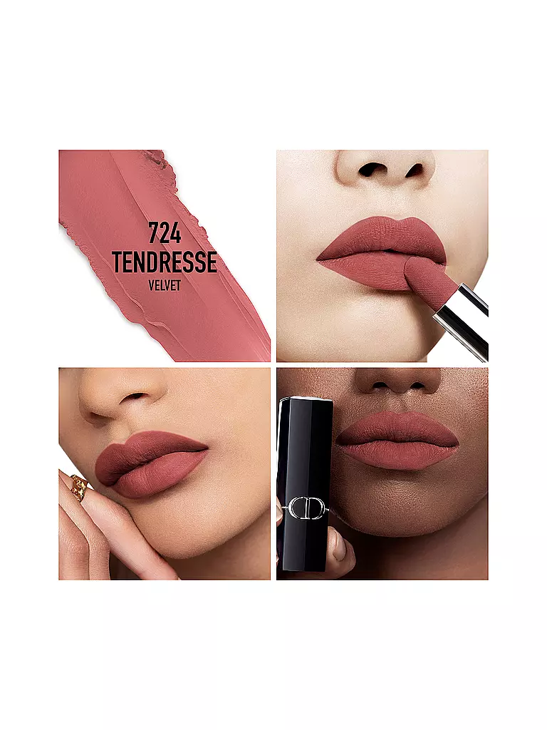 DIOR | Rossetto - Rouge Dior Velvet Lipstick (724 Tendresse) | Rame