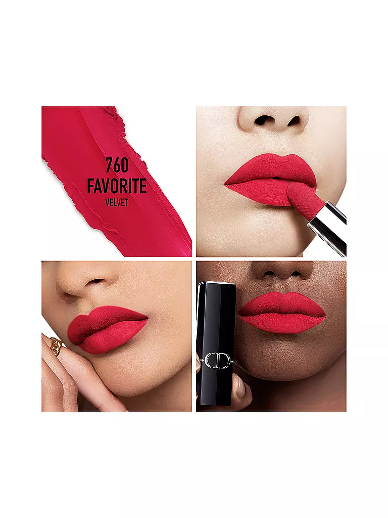 DIOR | Rossetto - Rouge Dior Velvet Lipstick (760 Favorite) | Rosso