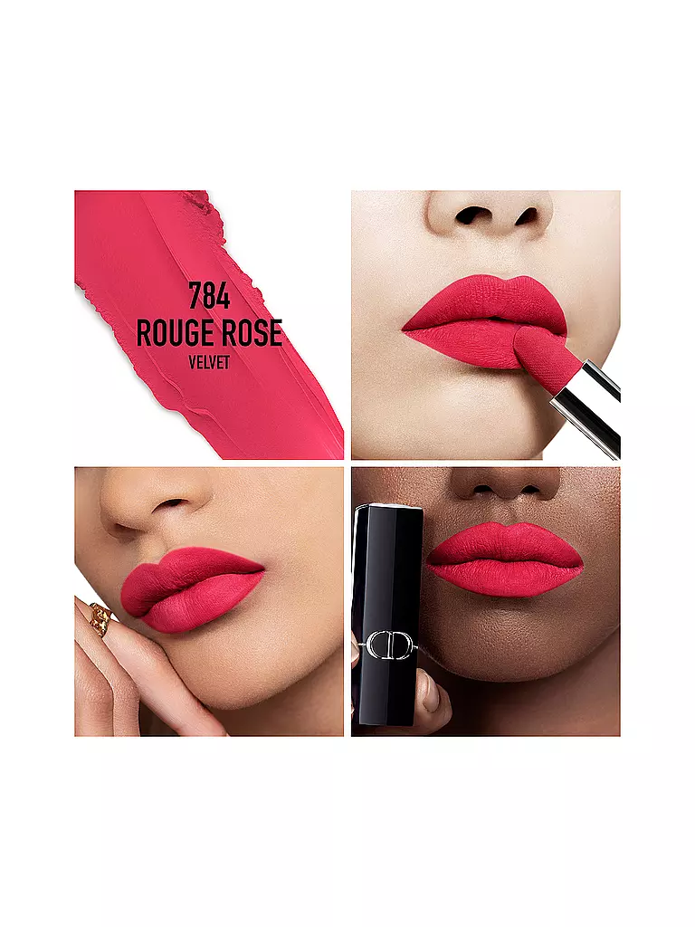 DIOR | Rossetto - Rouge Dior Velvet Lipstick (784 Rouge Rose) | Rosso