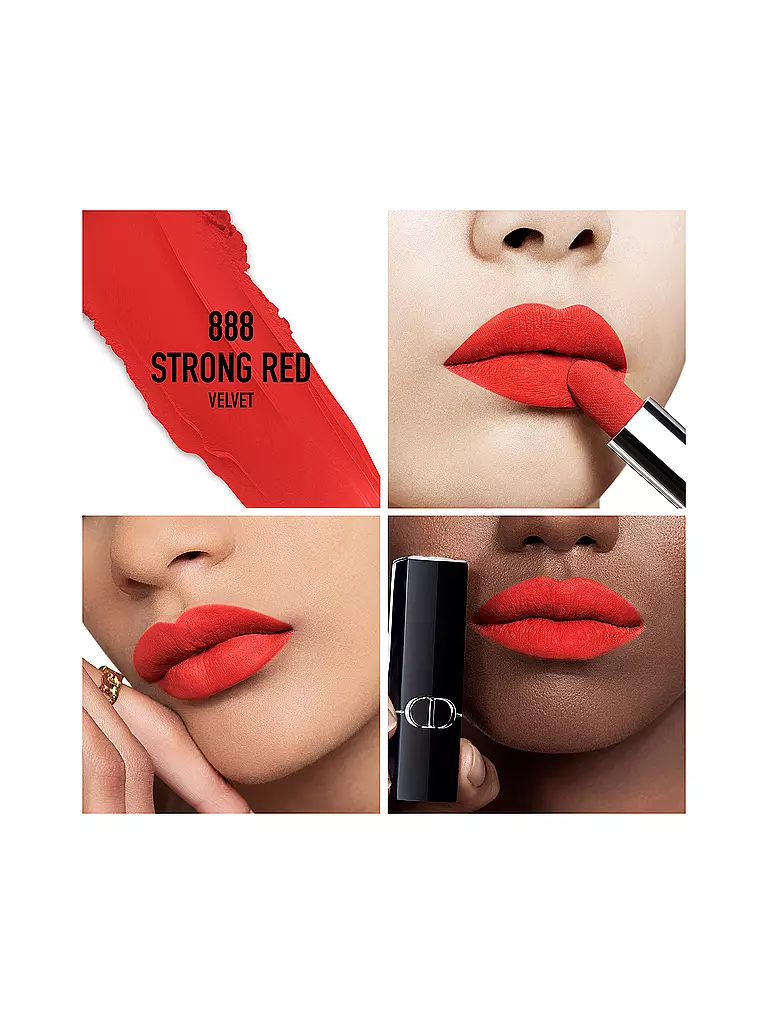 DIOR | Rossetto - Rouge Dior Velvet Lipstick (888 Strong Red) | Rosso