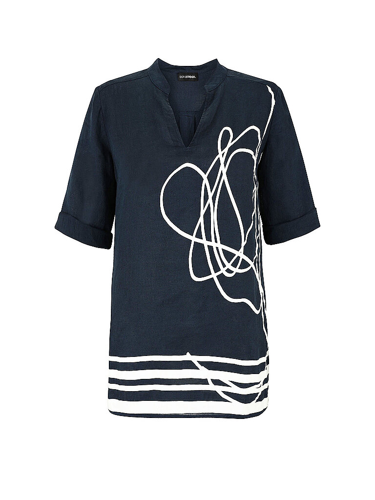 Blusa di lino blu 48