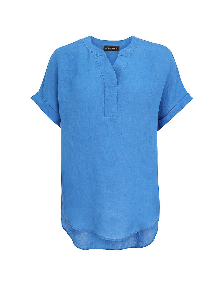 Blusa di lino blu 52