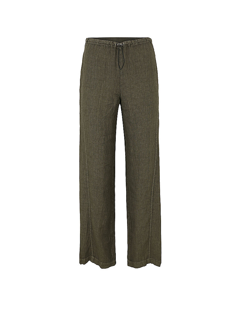 Pantaloni di lino oliva 42