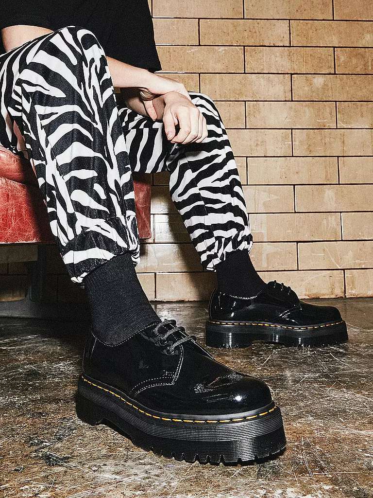DR. MARTENS | Lack Plateau Schnürer 1461 Quad | Nero