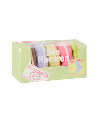 EAT MY SOCKS | Calzini 36-45 BON MACARON lilla-giallo-verdi