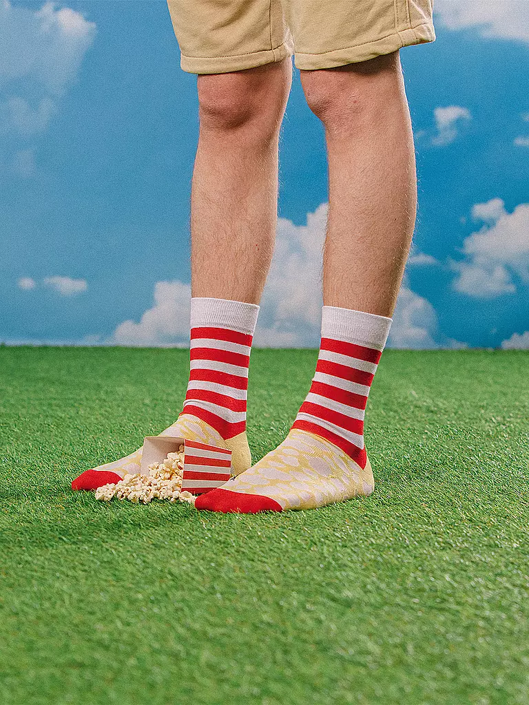 EAT MY SOCKS | Calze 36-45 POP CORN giallorossobianco | 