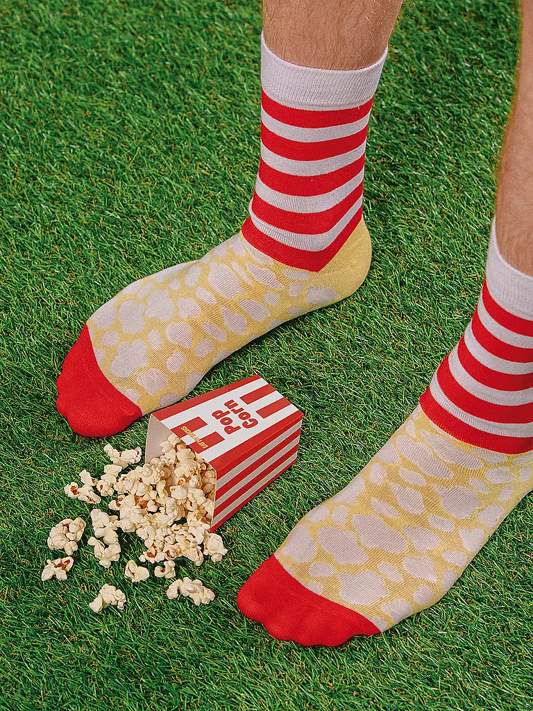 EAT MY SOCKS | Calze 36-45 POP CORN giallorossobianco | 