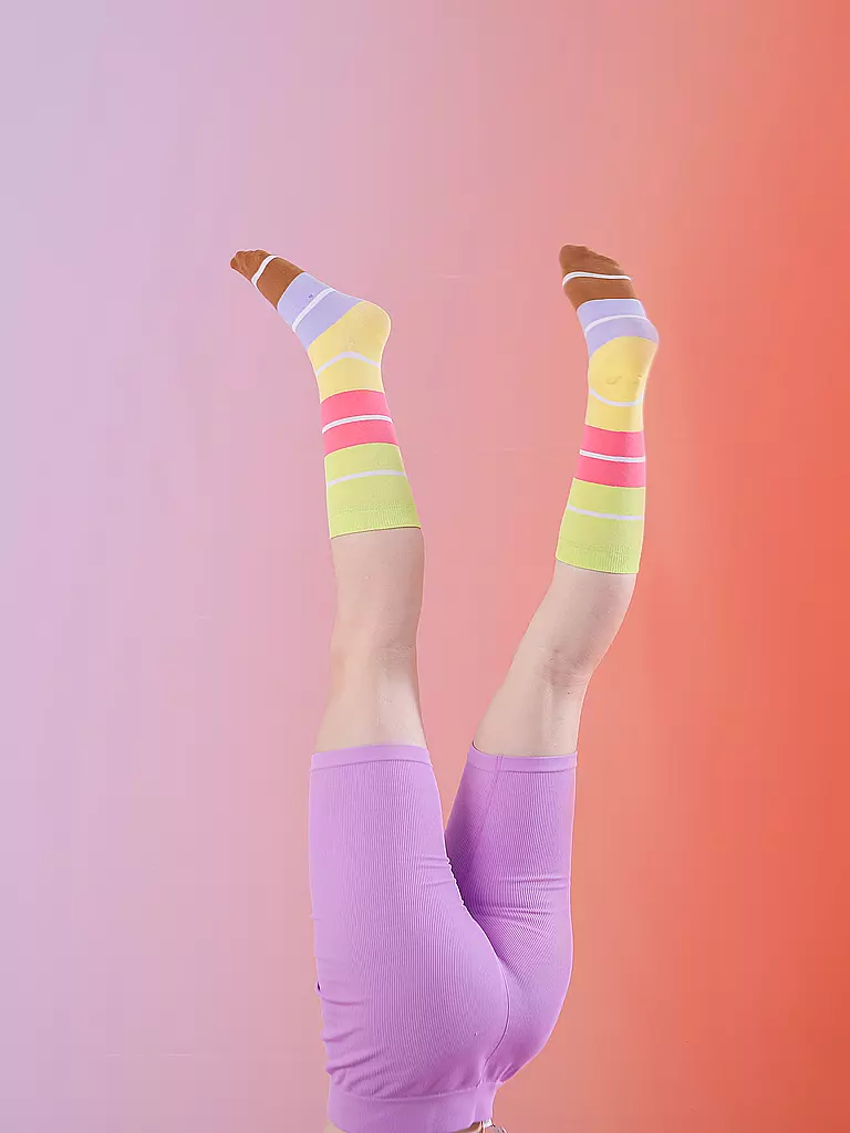 EAT MY SOCKS | Calzini 36-45 BON MACARON lilla-giallo-verdi | 