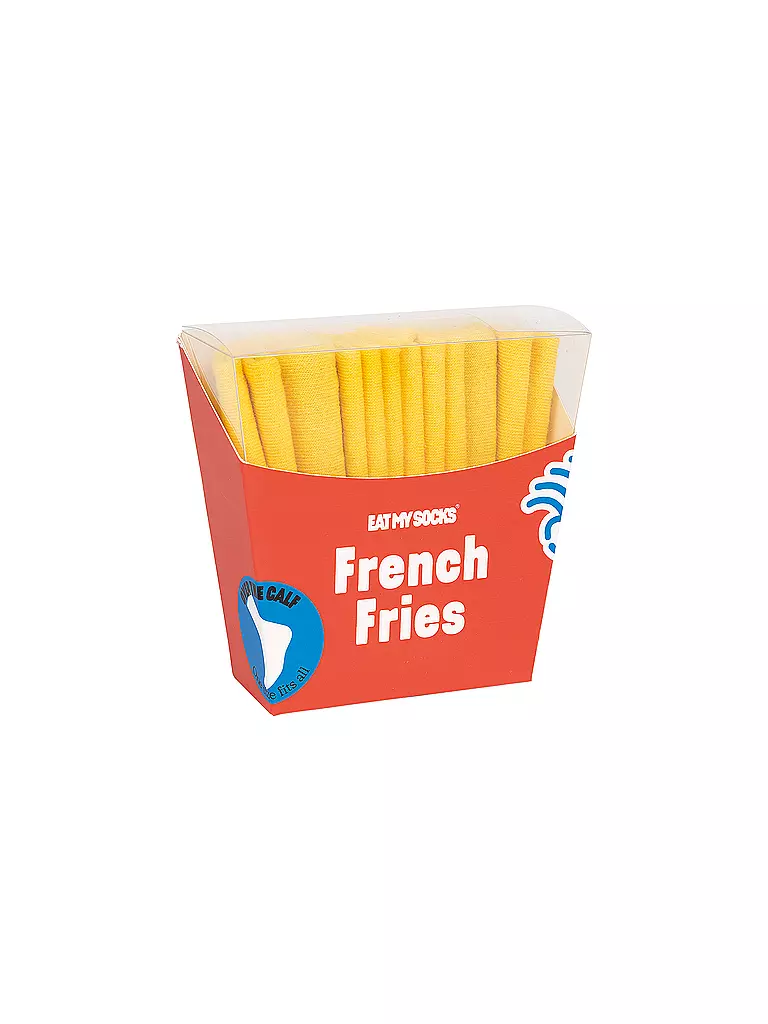 EAT MY SOCKS | Calzini 36-45 FRENCH FRIES giallonerobianco | Bianco