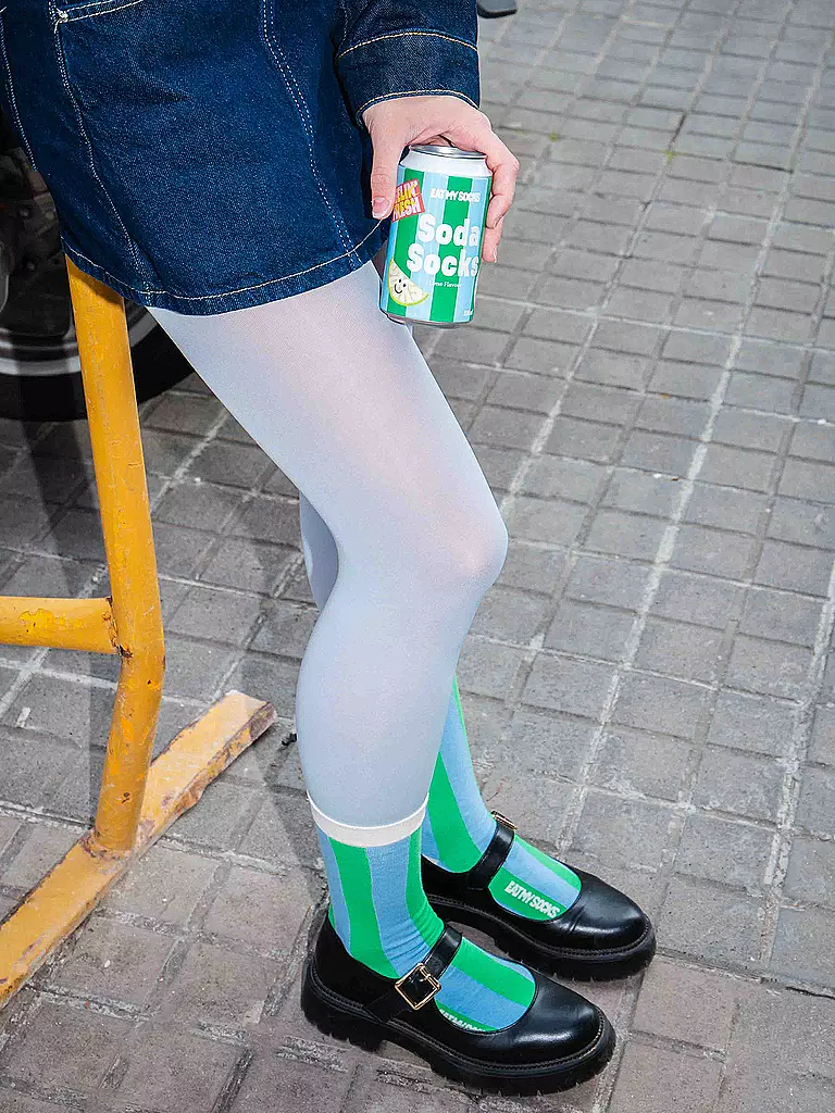 EAT MY SOCKS | Calzini 36-45 SODA LIME verde-azzurro | 