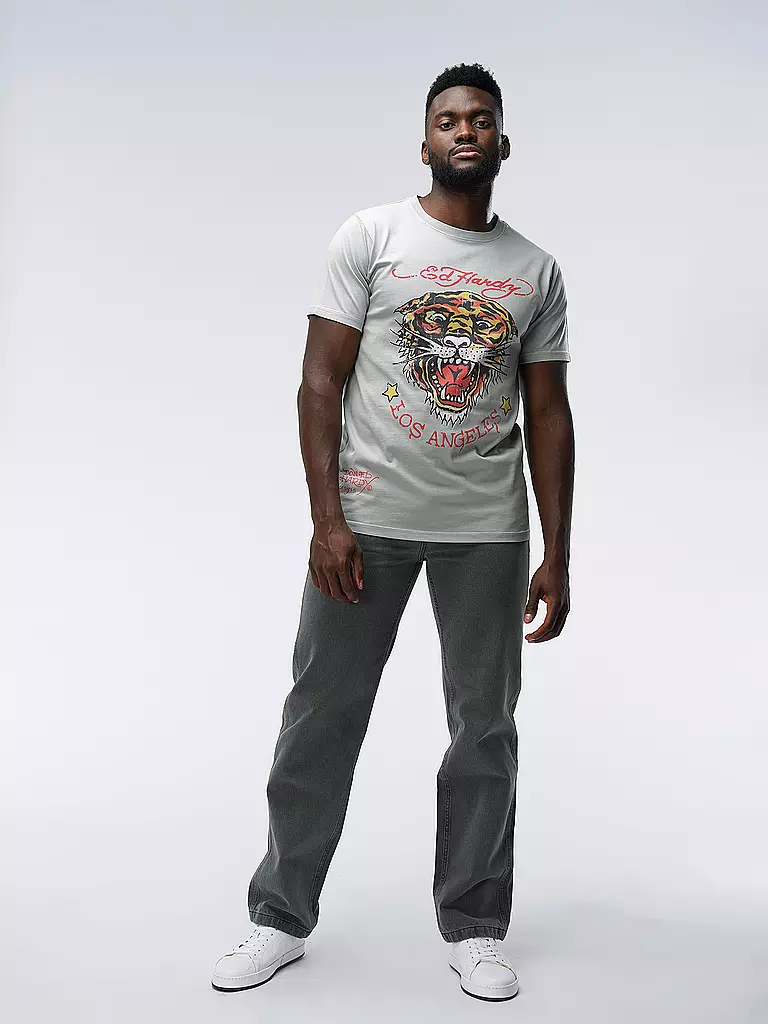 ED HARDY | T-Shirt TIGER VINTAGE | Grigio chiaro