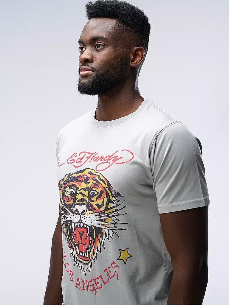 ED HARDY | T-Shirt TIGER VINTAGE | Grigio chiaro