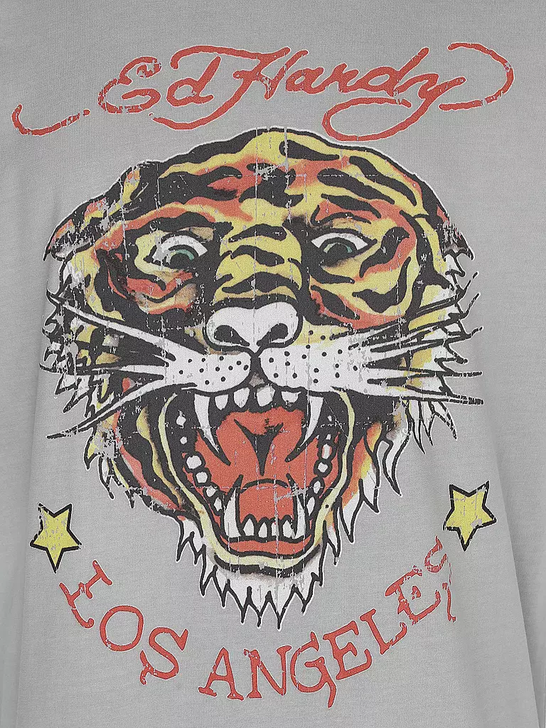 ED HARDY | T-Shirt TIGER VINTAGE | Grigio chiaro