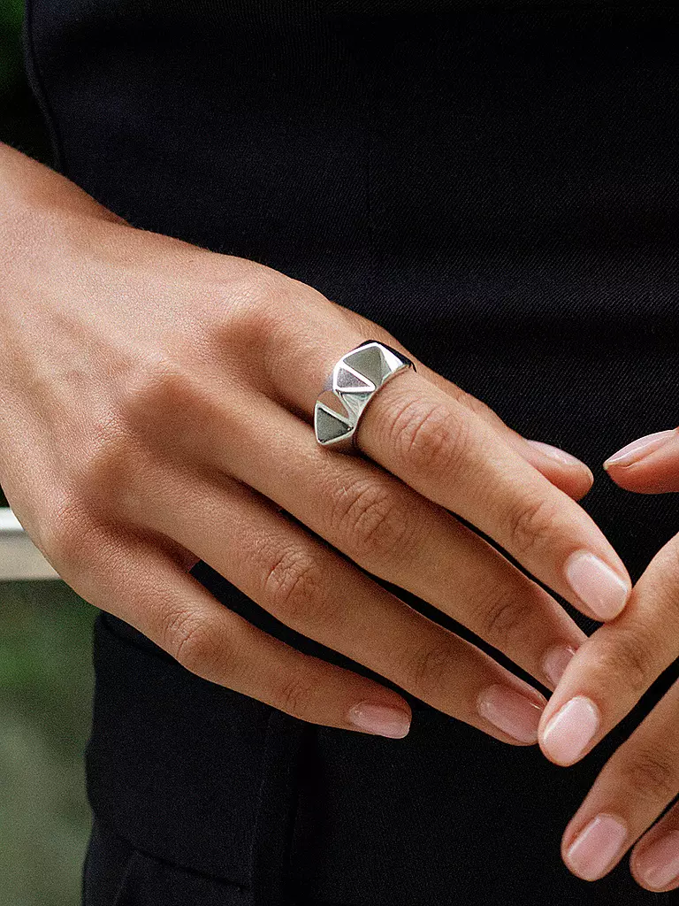 EDBLAD | Anello PEAK RIVET Steel | Argento