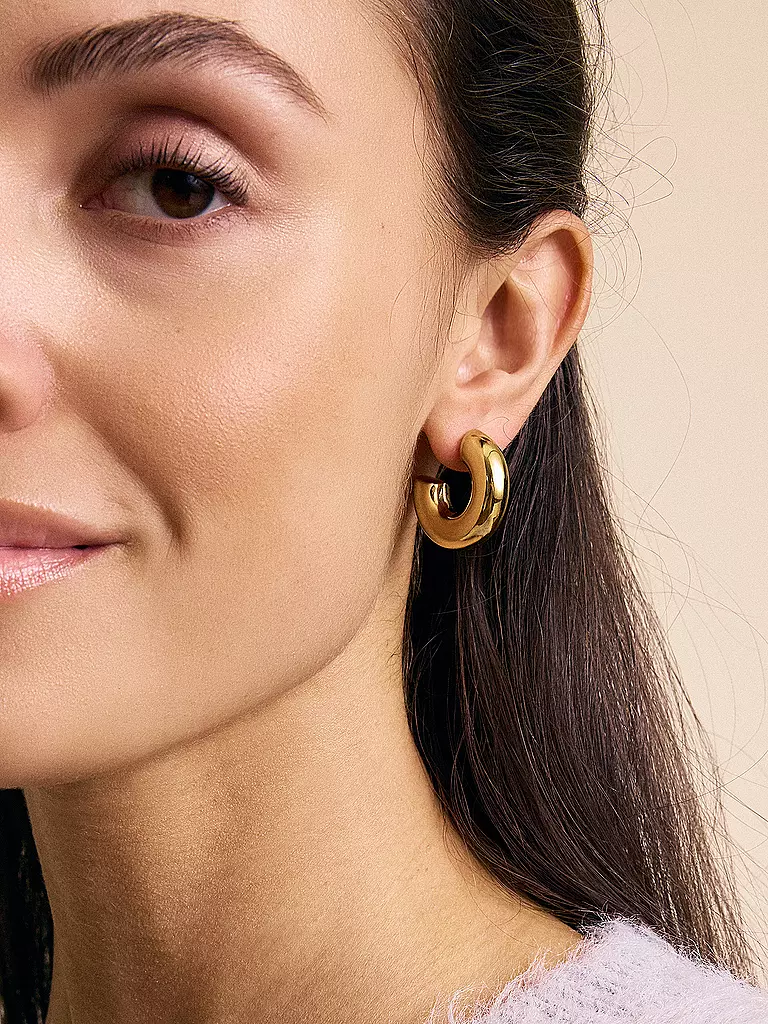 EDBLAD | Orecchini a cerchio CHUNKY CREOLES Small Gold | Oro