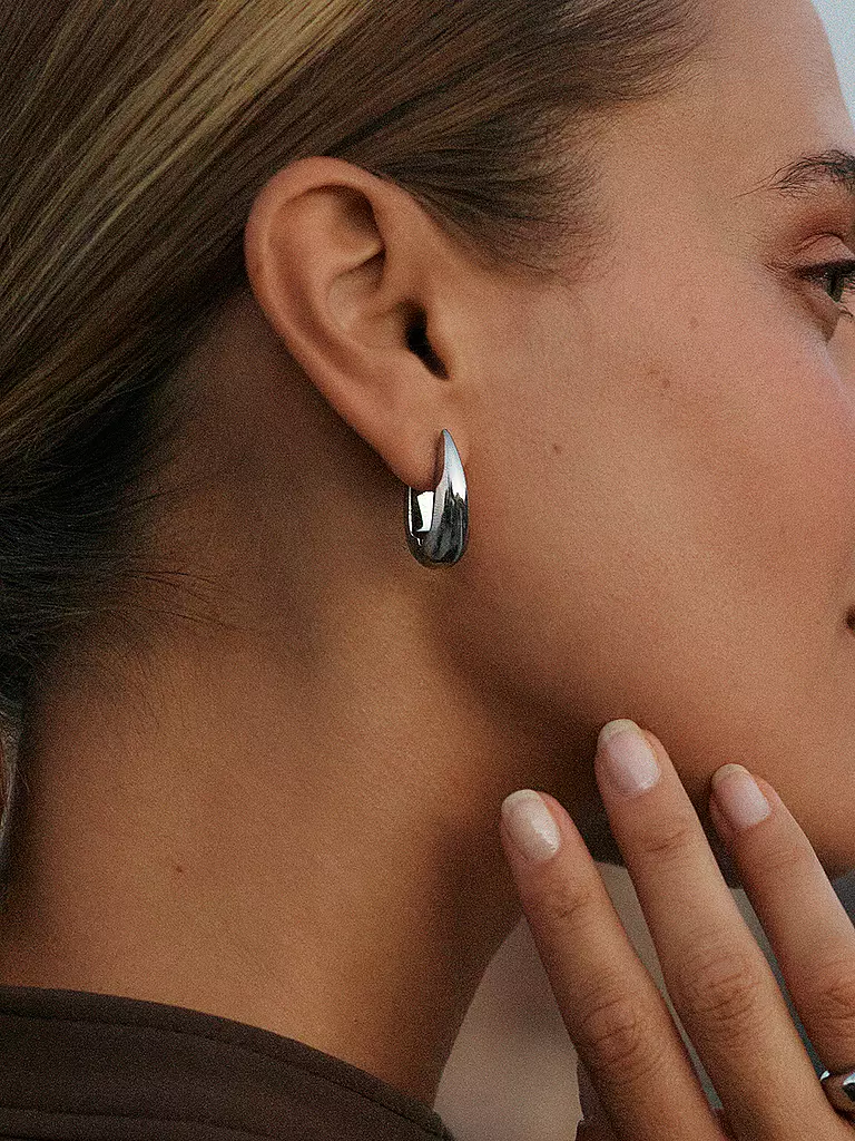 EDBLAD | Orecchini CREST HOOPS Large Steel | Argento