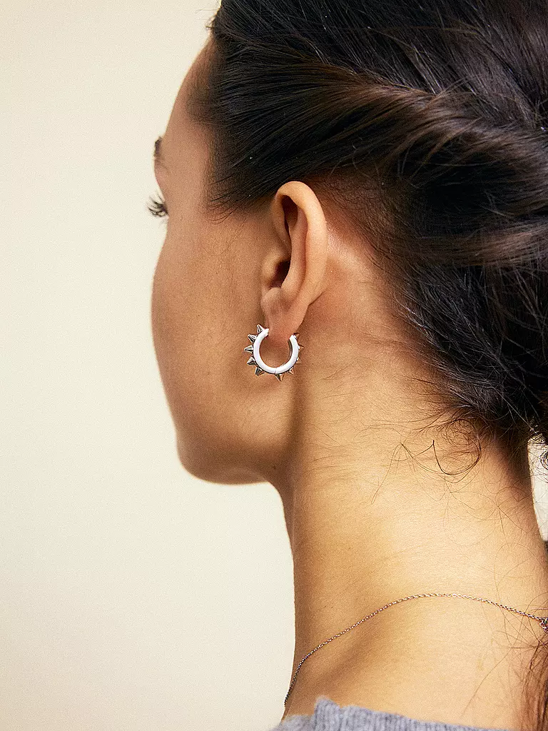 EDBLAD | Orecchini PEAK HOOPS ICON Large Steel | Argento
