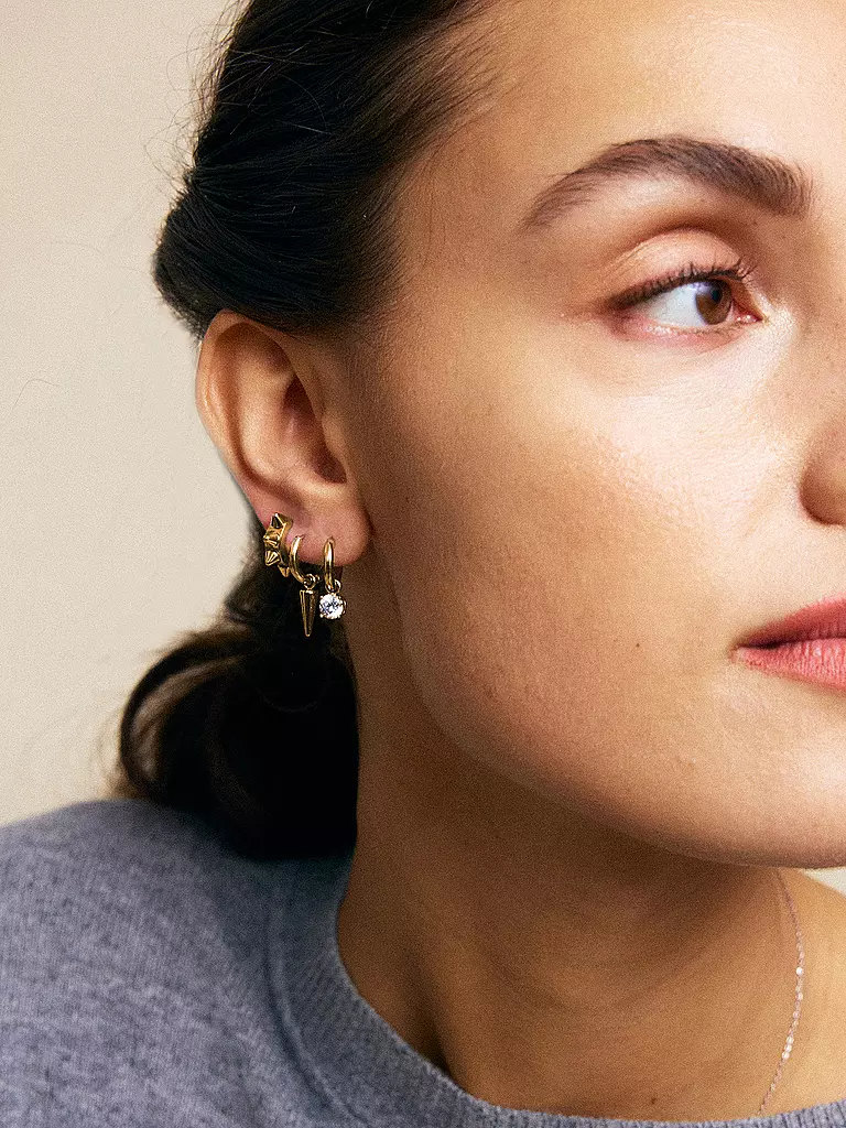 EDBLAD | Orecchini PEAK HOOPS ICON ONE HEART Oro | Oro