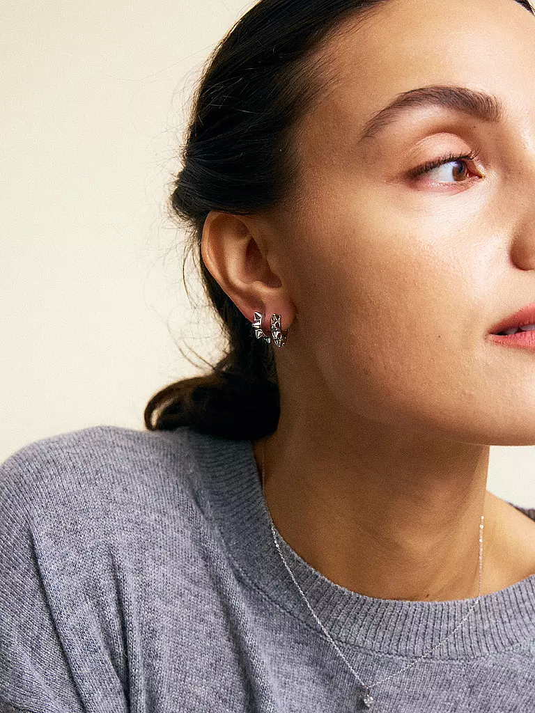EDBLAD | Orecchini PEAK HOOPS ICON Small Steel | Argento