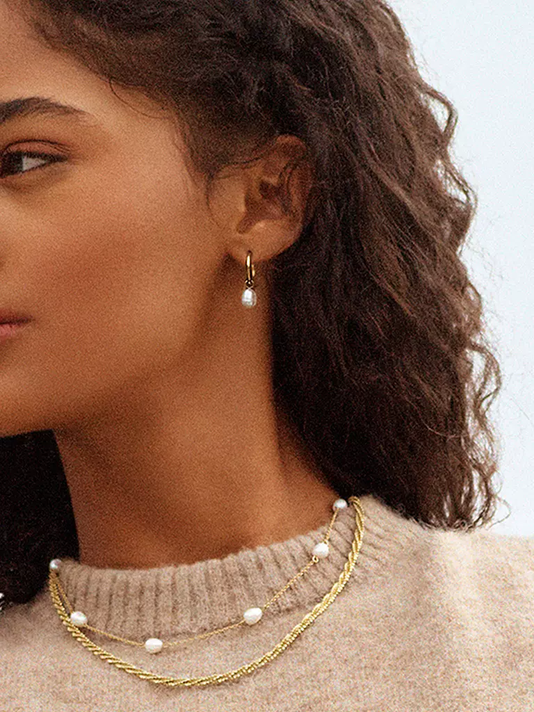 EDBLAD | Orecchini PERLA HOOPS Oro | Oro