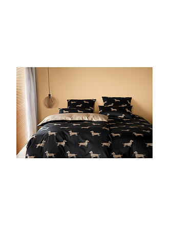 ELEGANTE | Biancheria da letto in raso DOGS 70x90cm/140x200cm Nero