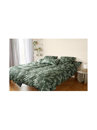 ELEGANTE | Biancheria da letto in jersey CHERRY BLOSSOM 140x200cm H. Verde