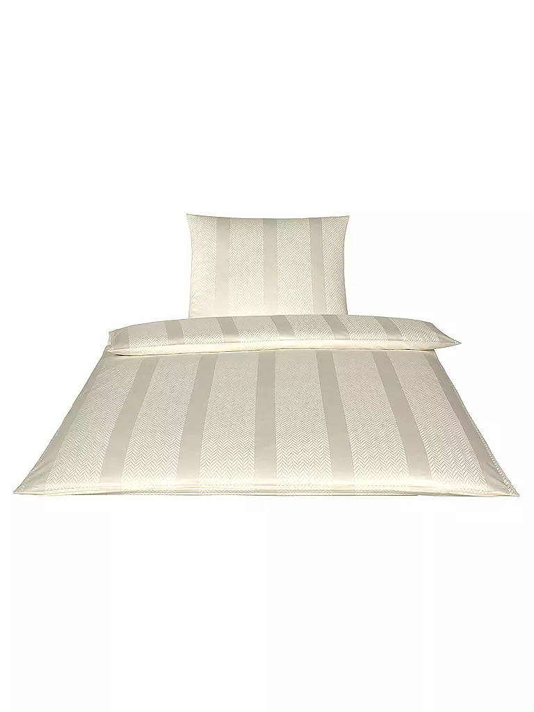 ELEGANTE | Biancheria da letto in damasco Metropolis 70x90cm/140x200cm Naturale | Beige