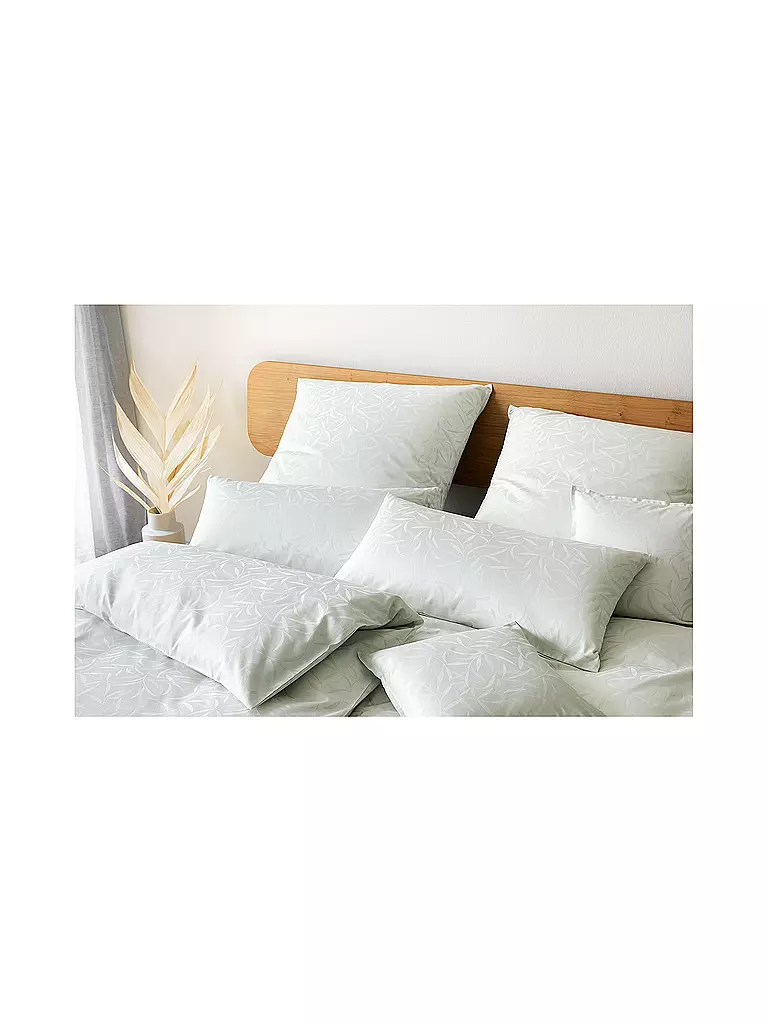 ELEGANTE | Biancheria da letto in damasco MURIEL 70x90cm/140x200cm Verde pastello | Verde chiaro