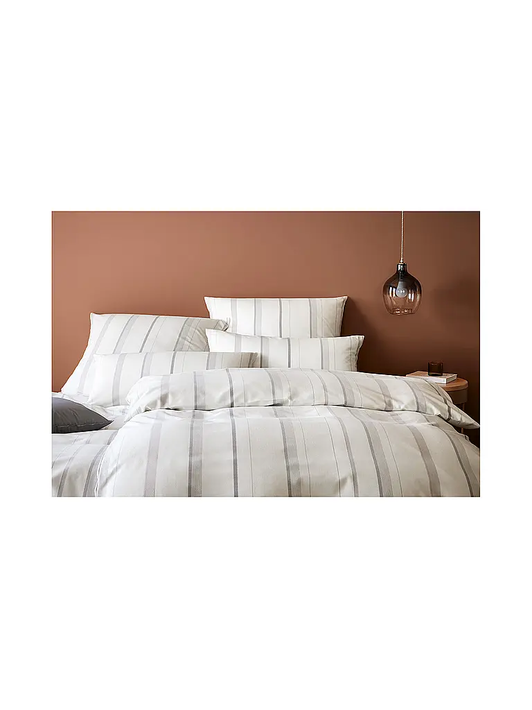 ELEGANTE | Biancheria da letto in flanella EDIMBURGO 70x90cm/140x200cm Crema | Beige