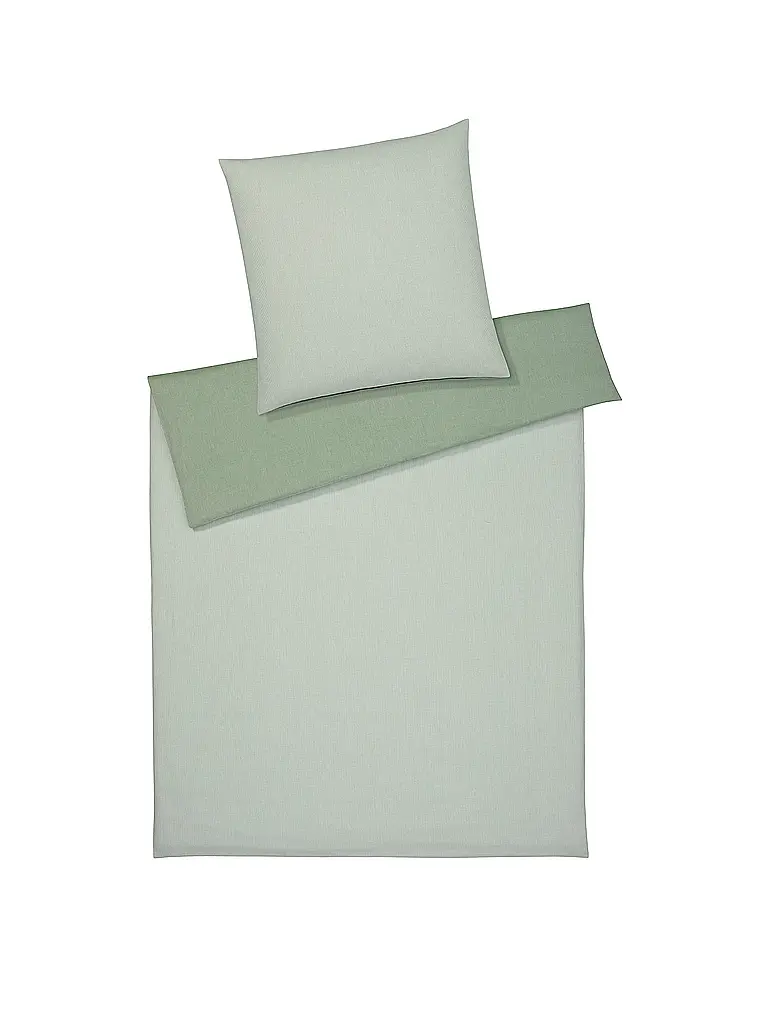 ELEGANTE | Biancheria da letto in flanella reversibile TENDER 140/200CM Verde | Verde chiaro