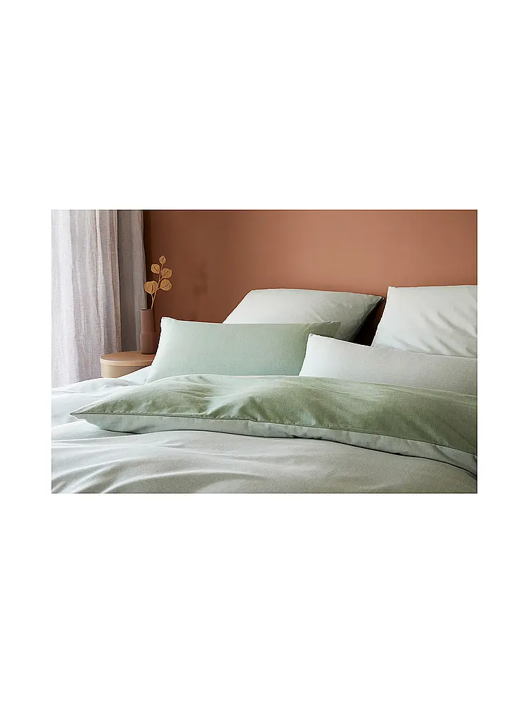 ELEGANTE | Biancheria da letto in flanella reversibile TENDER 140/200CM Verde | Verde chiaro