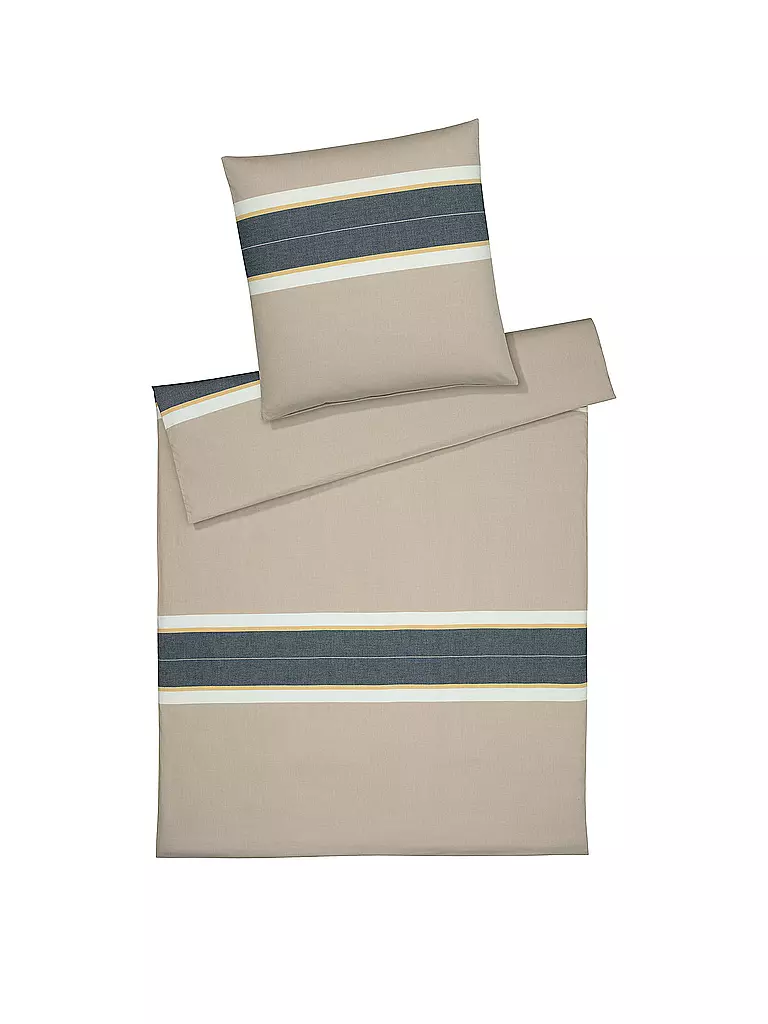 ELEGANTE | Biancheria da letto in flanella WHITMAN 70x90cm/140x200cm Beige Beige/Grigio | Beige