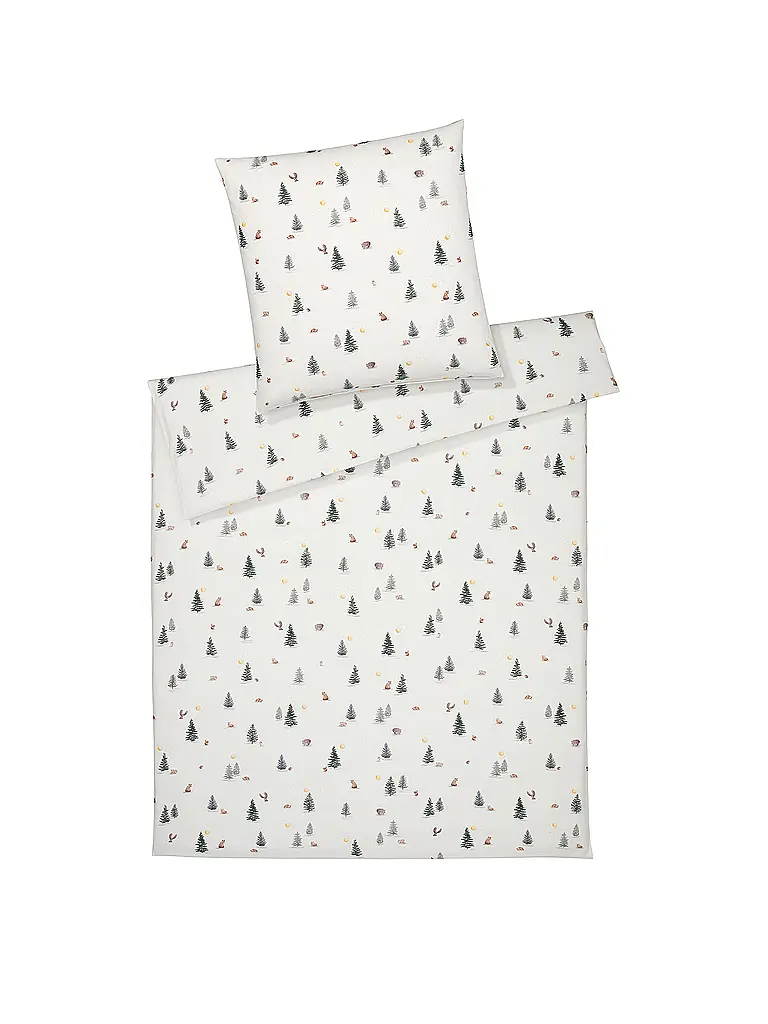 ELEGANTE | Biancheria da letto in flanella WINTERWALD 70x90cm/140x200cm Bianco | Bianco