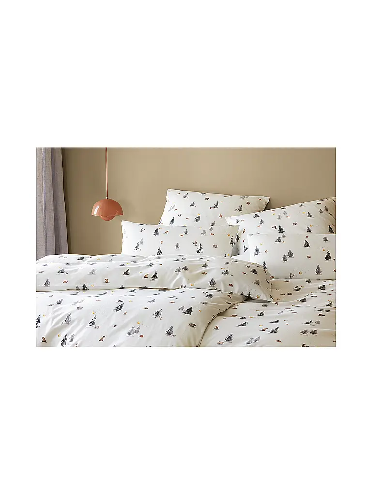 ELEGANTE | Biancheria da letto in flanella WINTERWALD 70x90cm/140x200cm Bianco | Bianco