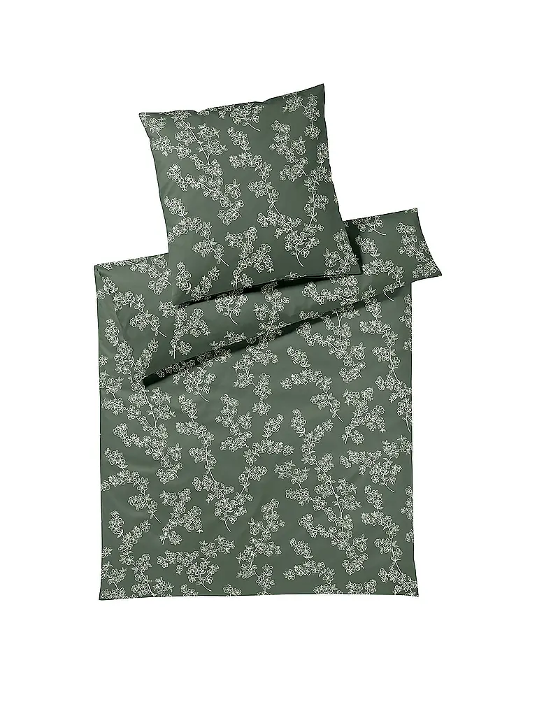 ELEGANTE | Biancheria da letto in jersey CHERRY BLOSSOM 140x200cm H. Verde | Verde chiaro