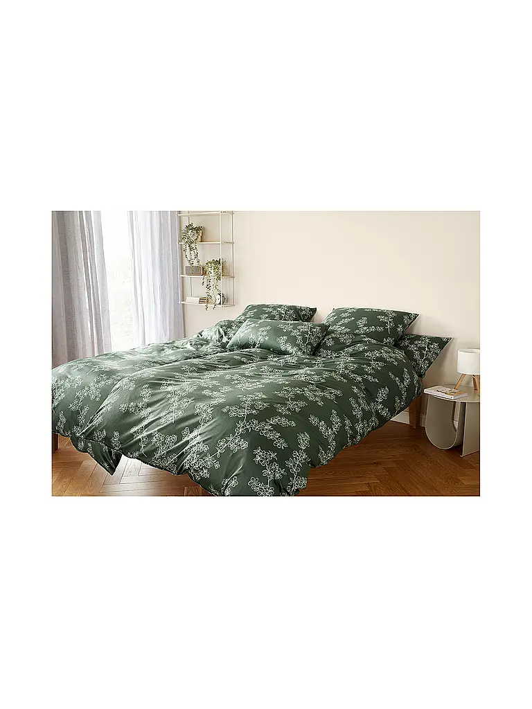 ELEGANTE | Biancheria da letto in jersey CHERRY BLOSSOM 140x200cm H. Verde | Verde chiaro