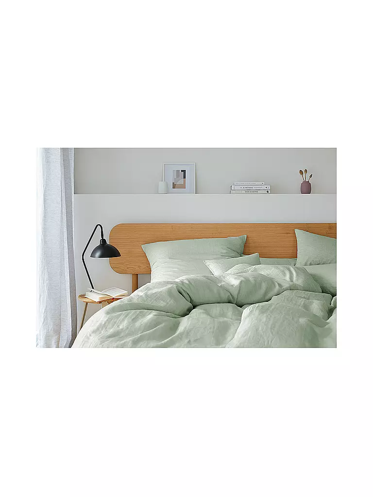 ELEGANTE | Biancheria da letto in misto lino 140x200cm BREEZE Pistacchio | Verde chiaro