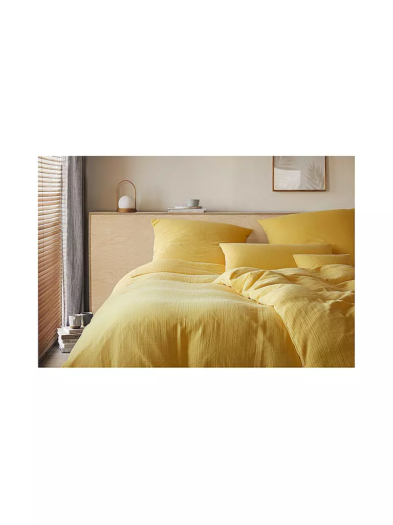 ELEGANTE | Biancheria da letto in mussola Smooth 70x90cm / 140x200cm Sole | Giallo
