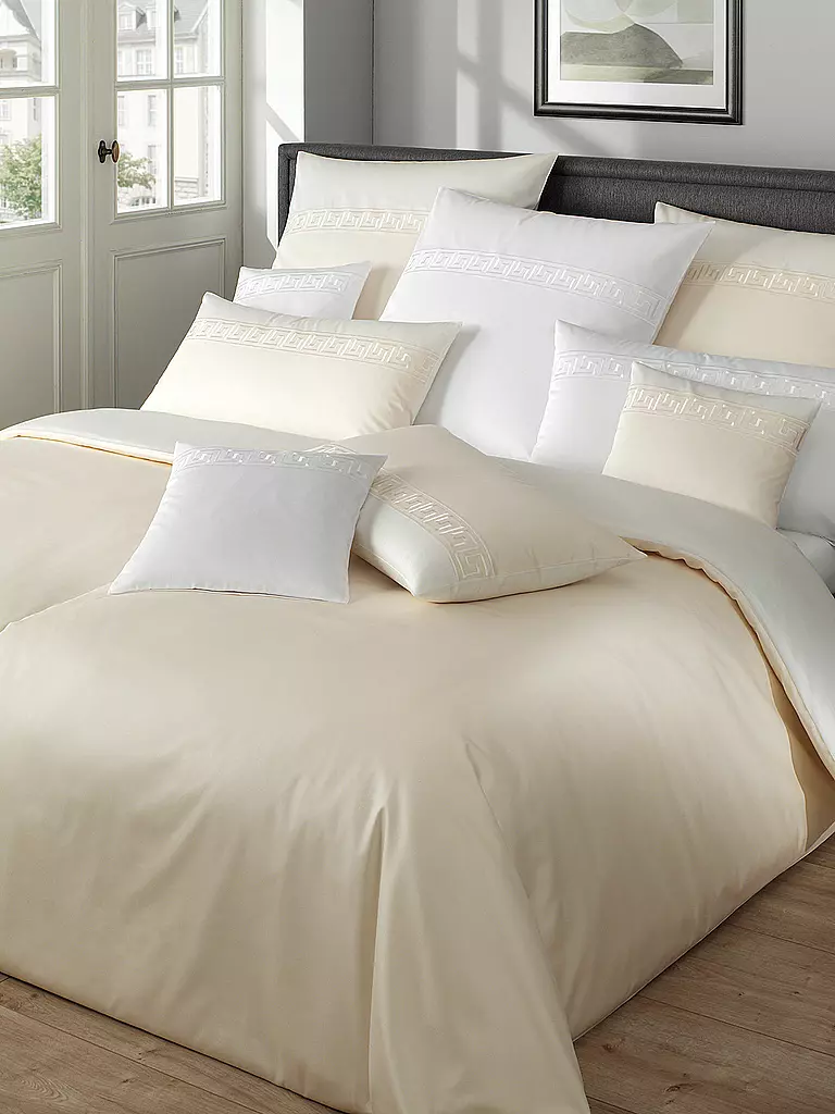 ELEGANTE | Biancheria da letto in raso 70x90cm / 140x200cm EL GRECO Natur | Crema