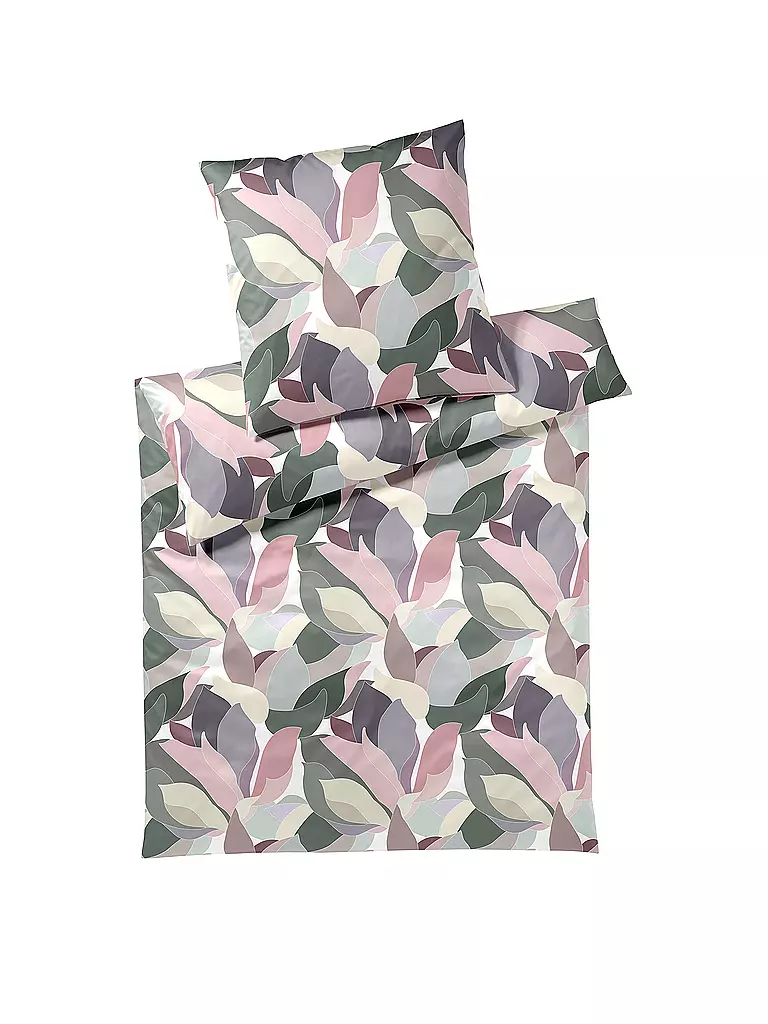 ELEGANTE | Biancheria da letto in raso 70x90cm/140x200cm NIGHT GARDEN Poudre | Bacca