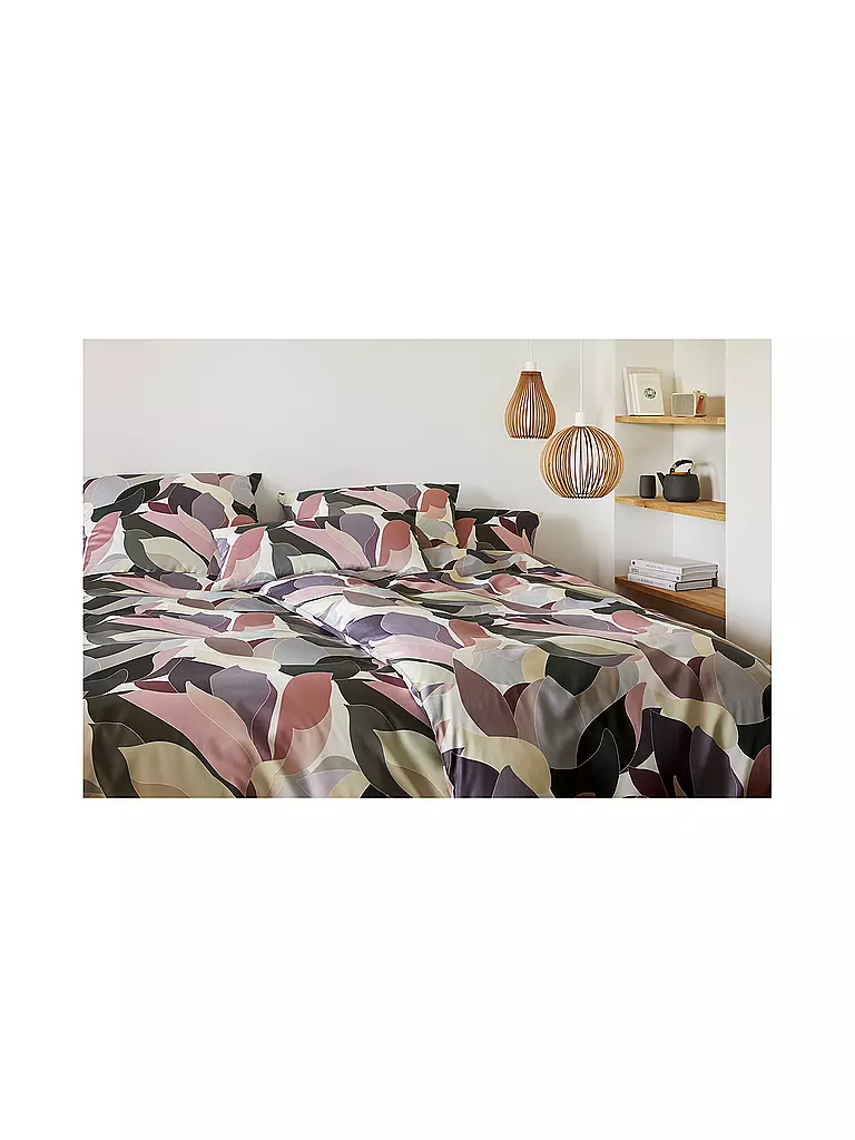 ELEGANTE | Biancheria da letto in raso 70x90cm/140x200cm NIGHT GARDEN Poudre | Bacca