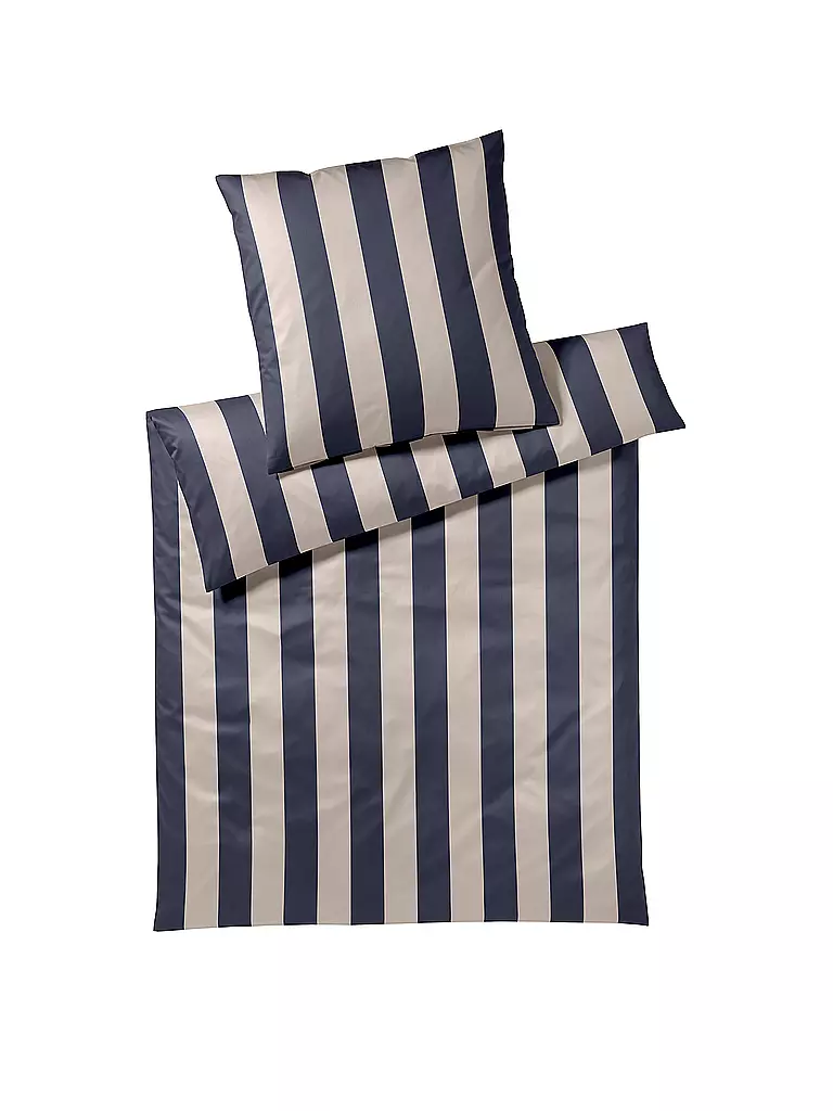 ELEGANTE | Biancheria da letto in raso 70x90cm/140x200cm NIGHT STRIPE Nature | Grigio
