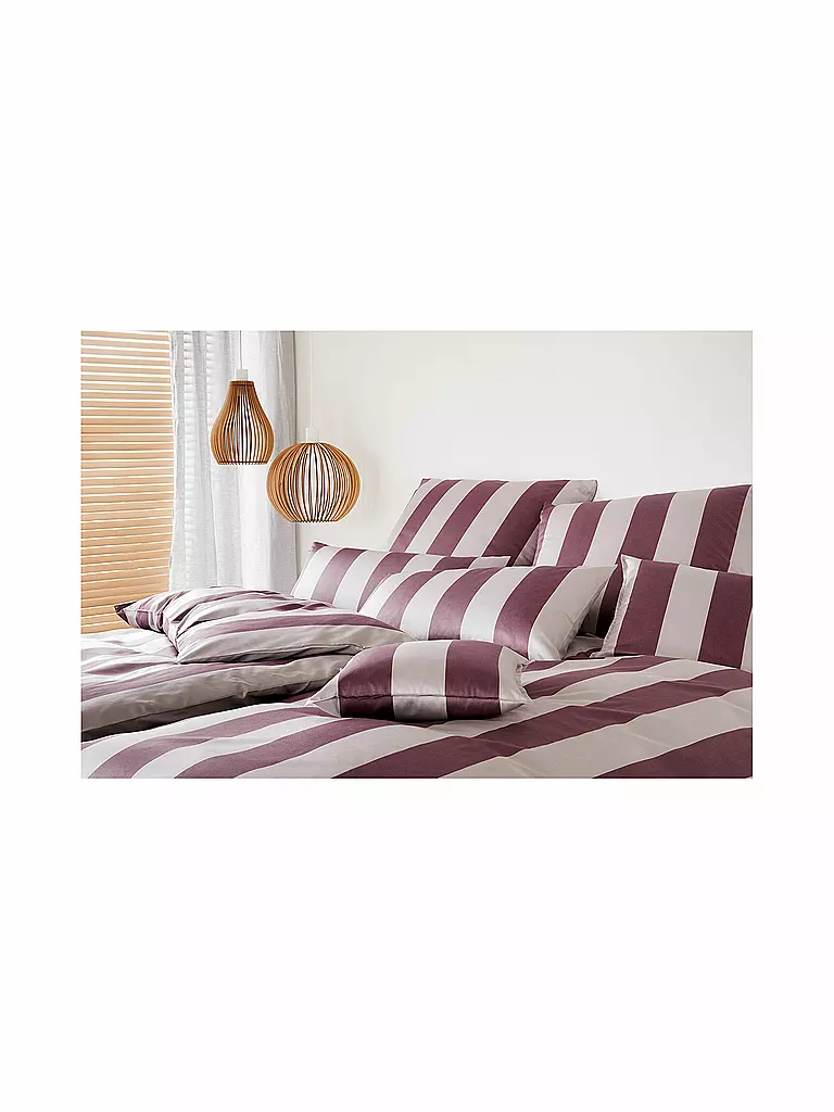 ELEGANTE | Biancheria da letto in raso 70x90cm/140x200cm NIGHT STRIPE Poudre | Bacca