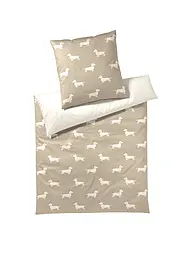 ELEGANTE | Biancheria da letto in raso DOGS 70x90cm/140x200cm Nero | Beige