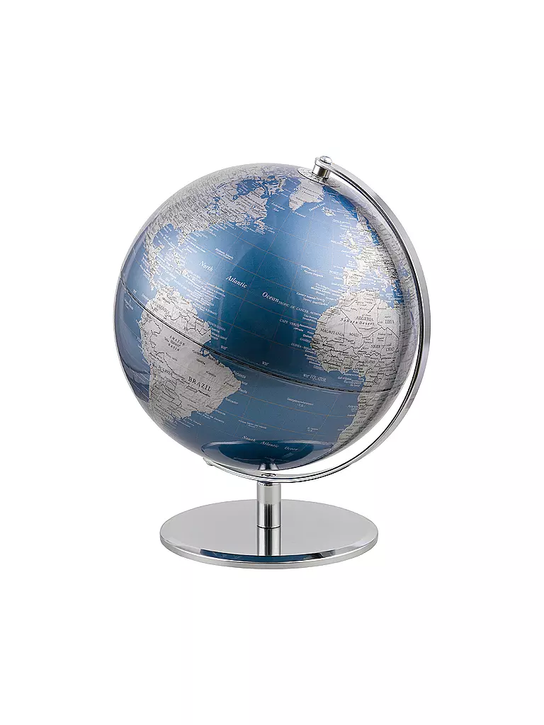 EMFORM | Globo da tavolo - Planet 25cm blu metallizzato/argento | Senza colore
