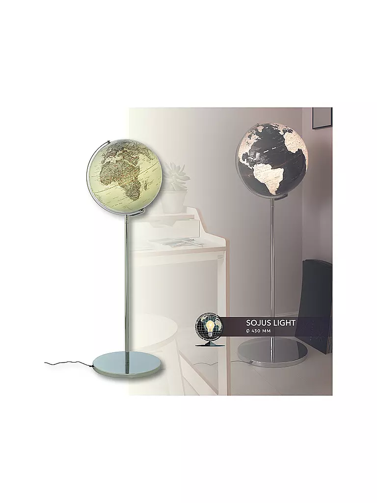EMFORM | Globo da terra su supporto - Sojus Light LD 43cm argento | Senza colore