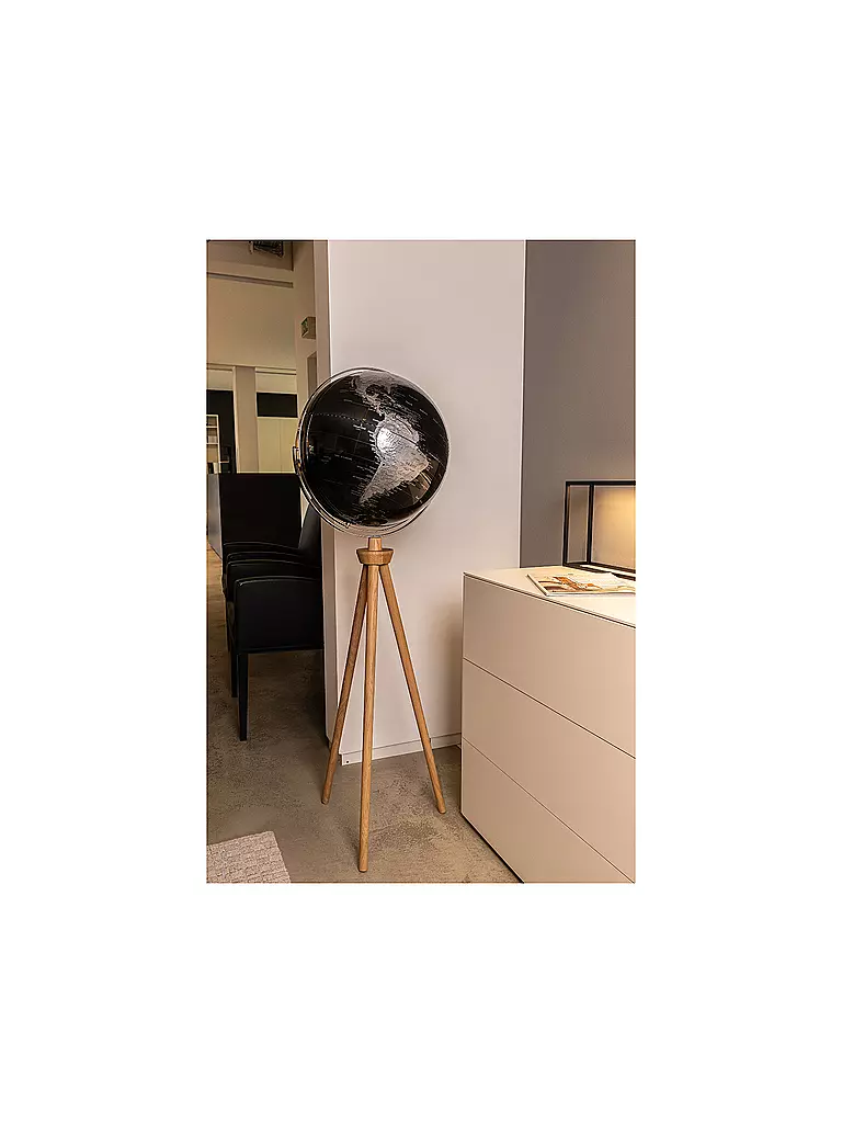 EMFORM | Globo da terra su supporto - Sputnik 43 cm nero/argento | Senza colore