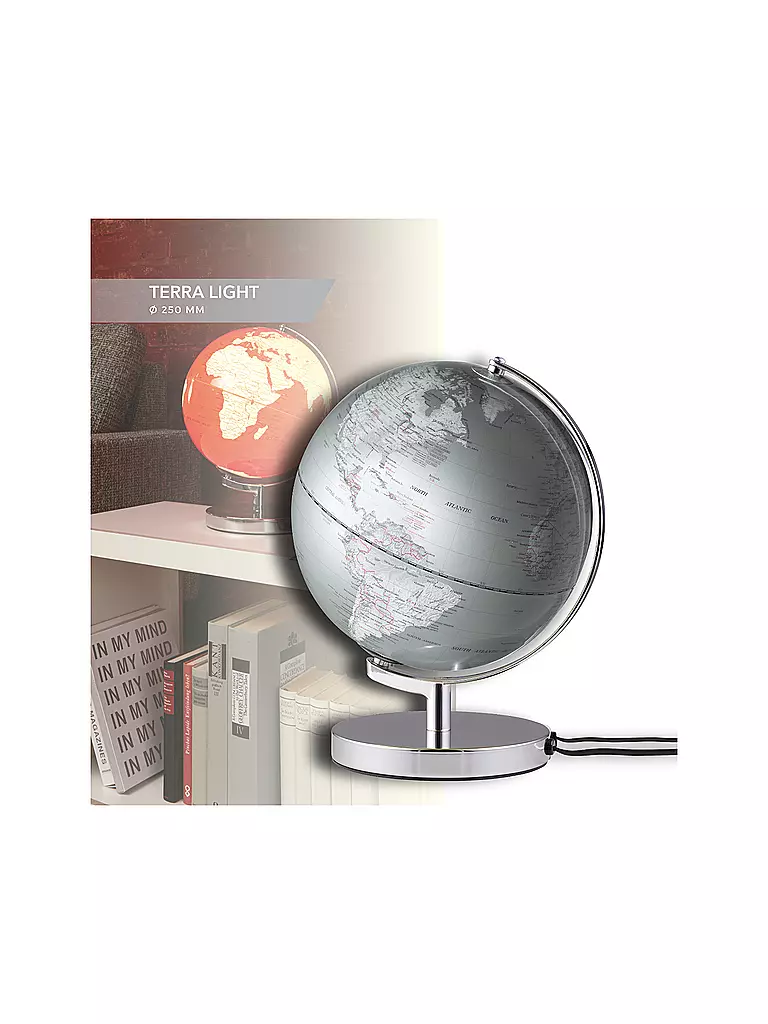 EMFORM | Globo luminoso Terra Light 25 cm argento | Senza colore