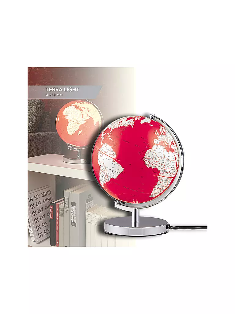 EMFORM | Globo luminoso Terra Light 25 cm rosso/bianco | Senza colore