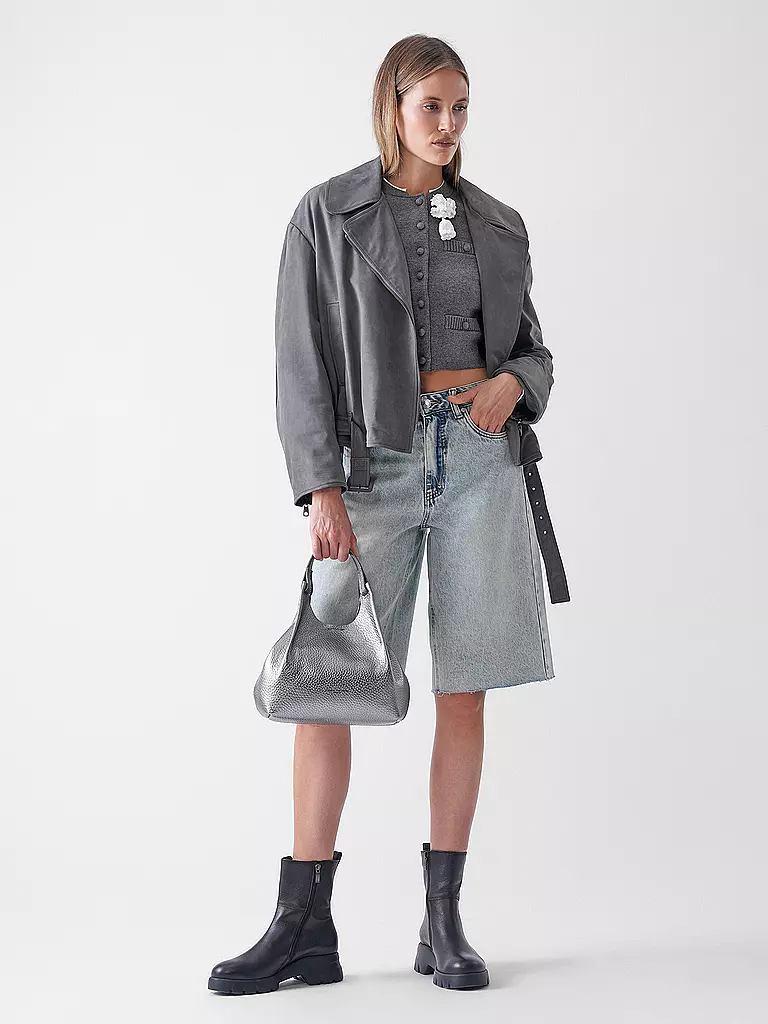 EMPORIO ARMANI | Giacca in pelle | Grigio